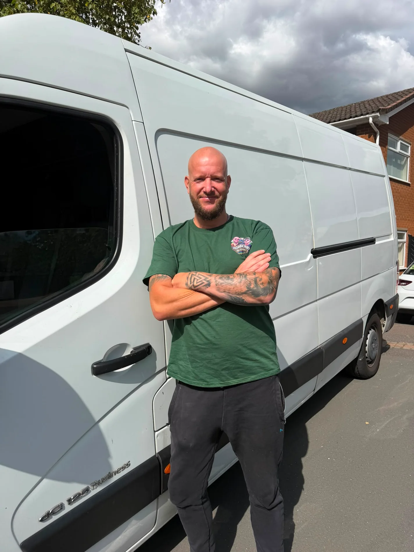Karl from Hobberry Deliveries and Removals beside the van